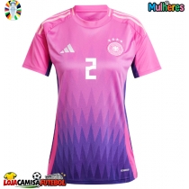 Camisa de Futebol Alemanha Antonio Rudiger #2 Equipamento Secundário Mulheres Europeu 2024 Manga Curta